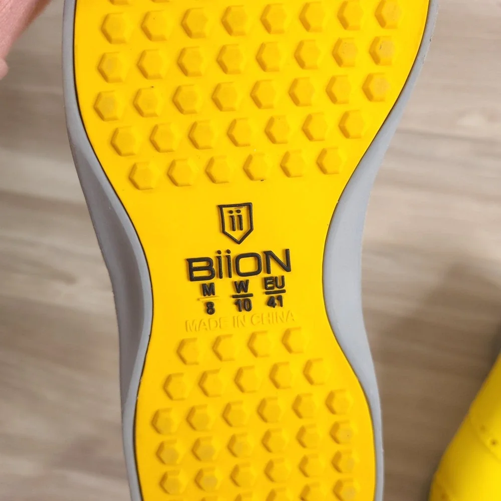 Biion Golf Brights Oxford Wingtip Shoes Unisex Yellow M 8 W 10 Slip On Spinless